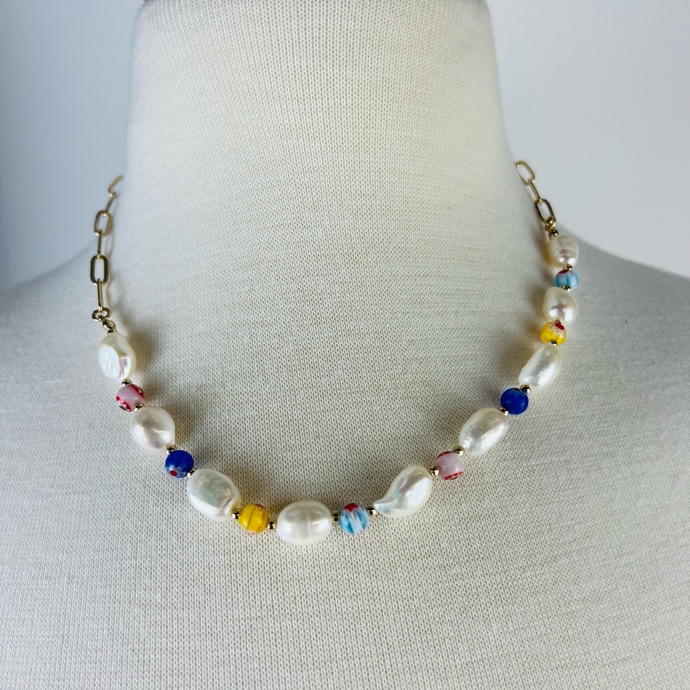 Argento Vivo bead and pearl necklace gold plate.  Gorgeous!  Mother’s Day!!